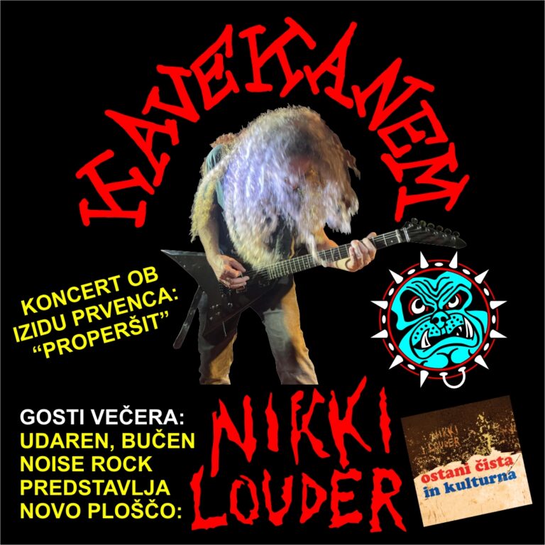 1. Koncert – Nikki Louder (noise/Kamnik) + Kavekanem (crust/Železniki), 27.1.2023, ob 20:00,Avla Kulturnega doma Železniki